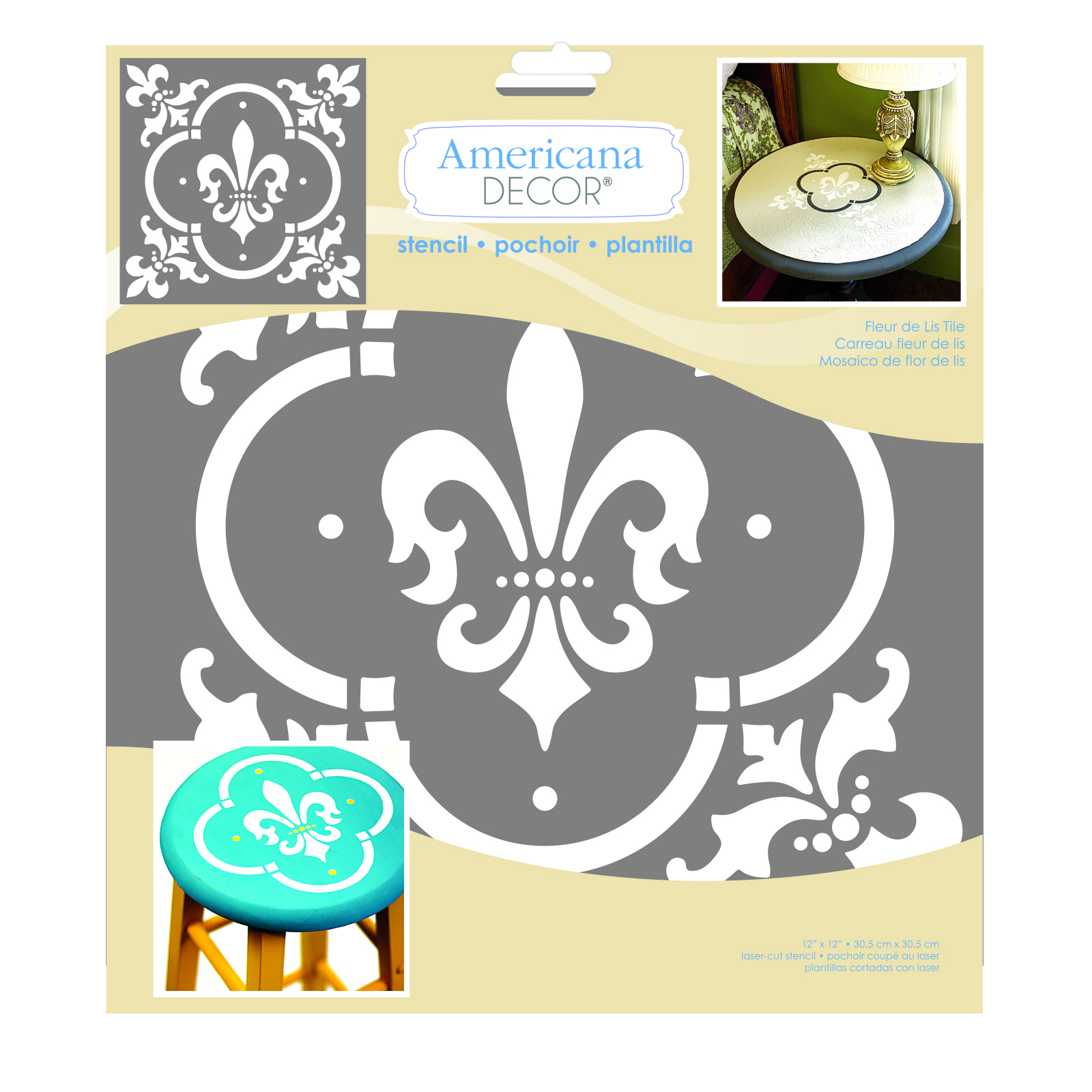 Americana Decor Stencils Fleur De Lis Tile
